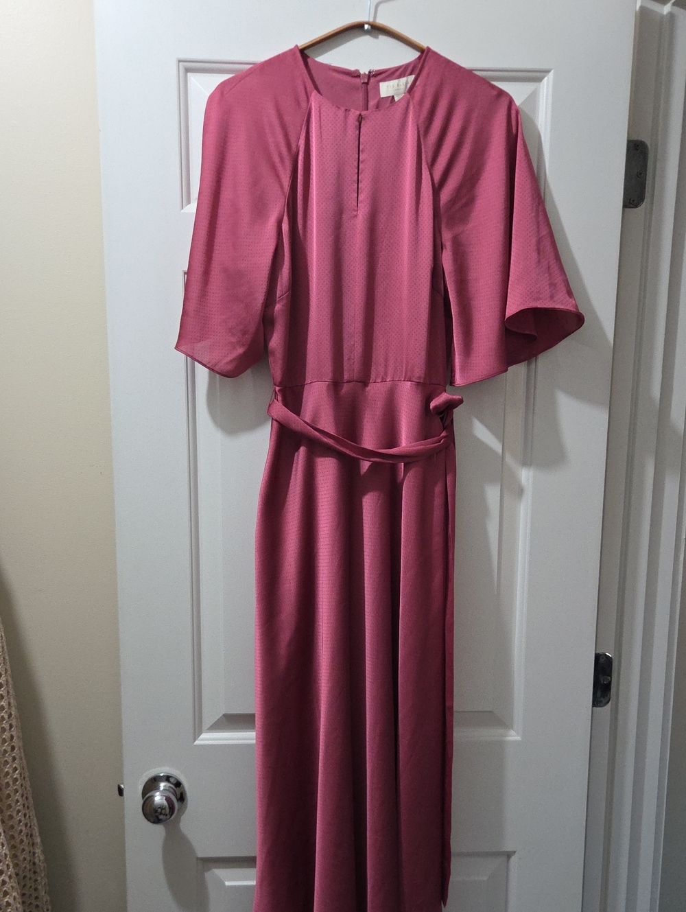 Ted Baker Rose-Pink Maxi Dress with Self-Tie Belt